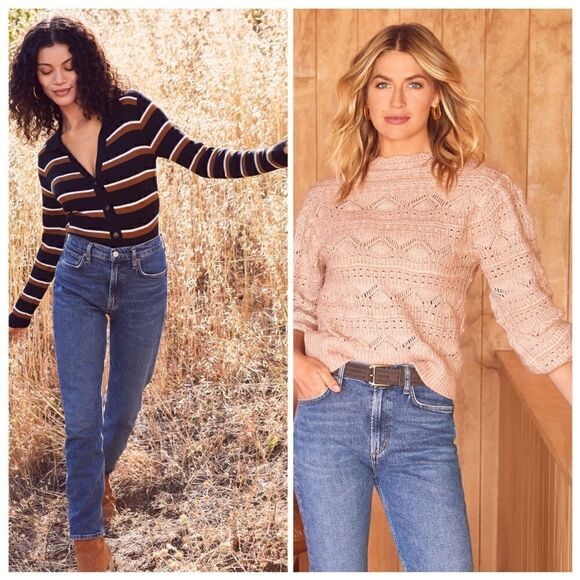 Agolde Merrel Mid Rise Straight Leg Stretch Denim Jeans In Cinema NWT - Picture 6 of 10